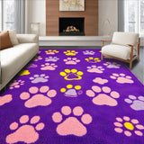 Ultra Soft Area Rug, Non Slip, Stain Resistant, Washable Area Rugs for Living Room, Bedroom, Cute Colorful Whimsical Print Design(Purple)