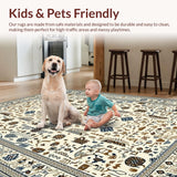 Ultra Soft Area Rug, Non Slip, Stain Resistant, Washable Area Rugs for Living Room, Bedroom, Transitional Cozy Animal Patterns(Beige)