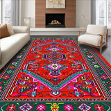 Ultra Soft Area Rug, Non Slip, Stain Resistant, Washable Area Rugs for Living Room, Bedroom, Educational Non-Slip Kids Bedroom Circular Rug(Red)
