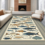 Coastal Nautical Fish Motif(White)
