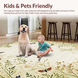 Ultra Soft Area Rug, Non Slip, Stain Resistant, Washable Area Rugs for Living Room, Bedroom, Rustic Natural Element Print(Beige)