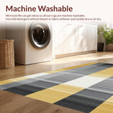 Ultra Soft Area Rug, Non Slip, Stain Resistant, Washable Area Rugs for Living Room, Bedroom, Vibrant Bold Contemporary Stripes(Gold)