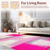 Ultra Soft Area Rug, Non Slip, Stain Resistant, Washable Area Rugs for Living Room, Bedroom, Shaped Faux Hide Charm(Pink)