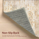 Neutral Large Beige Brown Faded Medallion Design Area(Beige)