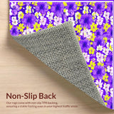 Ultra Soft Area Rug, Non Slip, Stain Resistant, Washable Area Rugs for Living Room, Bedroom, Elegant Textured Petal Arrangement(Purple)
