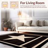 Ultra Soft Area Rug, Non Slip, Stain Resistant, Washable Area Rugs for Living Room, Bedroom, Elegant Earthy Textured Motif(Brown)
