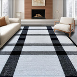 Ultra Soft Area Rug, Non Slip, Stain Resistant, Washable Area Rugs for Living Room, Bedroom, Minimalist Low Pile Stain Resistant Dorm Carpet(Black)