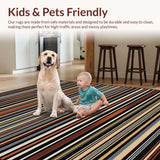 Ultra Soft Area Rug, Non Slip, Stain Resistant, Washable Area Rugs for Living Room, Bedroom, Minimalist Graphic Pattern Play(Brown)