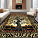 Ultra Soft Area Rug, Non Slip, Stain Resistant, Washable Area Rugs for Living Room, Bedroom, Vibrant Celtic Pattern Fusion(Brown)