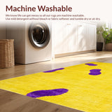 Ultra Soft Area Rug, Non Slip, Stain Resistant, Washable Area Rugs for Living Room, Bedroom, Bold Playful Yellow Aesthetic(Yellow)