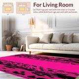 Ultra Soft Area Rug, Non Slip, Stain Resistant, Washable Area Rugs for Living Room, Bedroom, Chic Striped Cheetah Style(Pink)