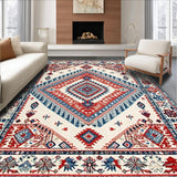 Ultra Soft Area Rug, Non Slip, Stain Resistant, Washable Area Rugs for Living Room, Bedroom, Elegant Rustic Ogee Pattern(White)