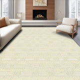 Ultra Soft Area Rug, Non Slip, Stain Resistant, Washable Area Rugs for Living Room, Bedroom, Woven Linear Area Boho Inspired Non Slip Entryway(Beige)