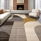 Ultra Soft Area Rug, Non Slip, Stain Resistant, Washable Area Rugs for Living Room, Bedroom, Contemporary Fluid Circle Aesthetic(Gray)