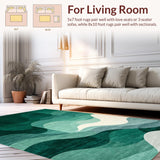 Ultra Soft Area Rug, Non Slip, Stain Resistant, Washable Area Rugs for Living Room, Bedroom, Chic Vintage Inspired Overlay Design(Green)