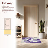 Ultra Soft Area Rug, Non Slip, Stain Resistant, Washable Area Rugs for Living Room, Bedroom, Stylish Minimalist Color Splash(Purple)