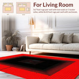 Ultra Soft Area Rug, Non Slip, Stain Resistant, Washable Area Rugs for Living Room, Bedroom, Eclectic Dark Patterned Surface Art(Red)