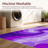 Ultra Soft Area Rug, Non Slip, Stain Resistant, Washable Area Rugs for Living Room, Bedroom, Charming Fuzzy Ethereal Waves(Purple)