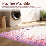 Ultra Soft Area Rug, Non Slip, Stain Resistant, Washable Area Rugs for Living Room, Bedroom, Adorable Enchanted Garden Design(Pink)
