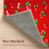 Ultra Soft Area Rug, Non Slip, Stain Resistant, Washable Area Rugs for Living Room, Bedroom, Bold Modern Fruit Illustrations(Red)