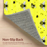 Ultra Soft Area Rug, Non Slip, Stain Resistant, Washable Area Rugs for Living Room, Bedroom, Whimsical Bee Mosaic Artwork(Yellow)