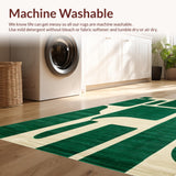 Ultra Soft Area Rug, Non Slip, Stain Resistant, Washable Area Rugs for Living Room, Bedroom, Sleek Nature-Inspired Decorative Elements(Green)