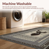 Ultra Soft Area Rug, Non Slip, Stain Resistant, Washable Area Rugs for Living Room, Bedroom, Sophisticated Wild Animal Inspired Decor(Beige)