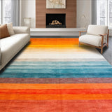 Ultra Soft Area Rug, Non Slip, Stain Resistant, Washable Area Rugs for Living Room, Bedroom, Vibrant Abstract Geometric Arrangement(Orange)