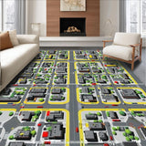 Ultra Soft Area Rug, Non Slip, Stain Resistant, Washable Area Rugs for Living Room, Bedroom, Brightly Illustrated Urban Exploration(Gray)