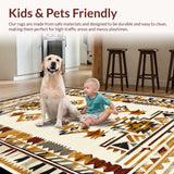 Ultra Soft Area Rug, Non Slip, Stain Resistant, Washable Area Rugs for Living Room, Bedroom, Contemporary Natural Textured Elements(Beige)