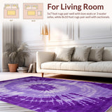 Ultra Soft Area Rug, Non Slip, Stain Resistant, Washable Area Rugs for Living Room, Bedroom, Fuzzy Rustic Watercolor Touch(Purple)