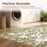 Ultra Soft Area Rug, Non Slip, Stain Resistant, Washable Area Rugs for Living Room, Bedroom, Neutral Floral Nursery Non Slip Washable Rug(Beige)