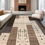 Ultra Soft Area Rug, Non Slip, Stain Resistant, Washable Area Rugs for Living Room, Bedroom, Playful Modern Rustic Motif(Gray)