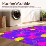 Ultra Soft Area Rug, Non Slip, Stain Resistant, Washable Area Rugs for Living Room, Bedroom, Cheerful Color Splash Symmetry(Purple)