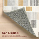 Ultra Soft Area Rug, Non Slip, Stain Resistant, Washable Area Rugs for Living Room, Bedroom, Farmhouse Chic Floor with Abstract Design(Gray)