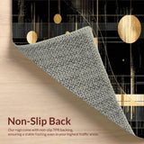 Ultra Soft Area Rug, Non Slip, Stain Resistant, Washable Area Rugs for Living Room, Bedroom, Contemporary Dynamic Artful Shapes(Gold)