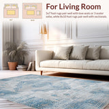 Ultra Soft Area Rug, Non Slip, Stain Resistant, Washable Area Rugs for Living Room, Bedroom, Minimalistic Grey Diamond Arrangement(Gray)