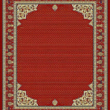 Ultra Soft Area Rug, Non Slip, Stain Resistant, Washable Area Rugs for Living Room, Bedroom, Chic Classic Geometric Arrangement(Red)