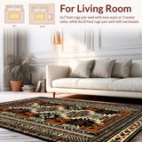 Ultra Soft Area Rug, Non Slip, Stain Resistant, Washable Area Rugs for Living Room, Bedroom, Soft Textured Organic Shapes(Brown)