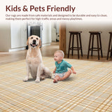 Ultra Soft Area Rug, Non Slip, Stain Resistant, Washable Area Rugs for Living Room, Bedroom, Subtle Warm Tones Lattice Inspiration(Beige)