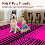 Ultra Soft Area Rug, Non Slip, Stain Resistant, Washable Area Rugs for Living Room, Bedroom, Artistic Fluffy Textured Decor(Pink)