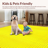 Ultra Soft Area Rug, Non Slip, Stain Resistant, Washable Area Rugs for Living Room, Bedroom, Dynamic Bright Spotty Artful Creation(Yellow)