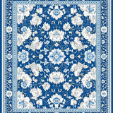 Ultra Soft Area Rug, Non Slip, Stain Resistant, Washable Area Rugs for Living Room, Bedroom, Floral Area Vintage(Blue)