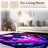 Ultra Soft Area Rug, Non Slip, Stain Resistant, Washable Area Rugs for Living Room, Bedroom, Vibrant Mystic Animal Pattern(Purple)