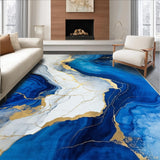 Luxurious Blue and Gold Abstract(Blue)