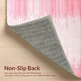 Ultra Soft Area Rug, Non Slip, Stain Resistant, Washable Area Rugs for Living Room, Bedroom, Chic Abstract Textured Wave(Pink)