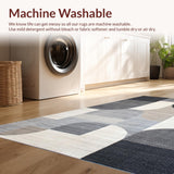 Ultra Soft Area Rug, Non Slip, Stain Resistant, Washable Area Rugs for Living Room, Bedroom, Sleek Monochrome Ogee Motif(Gray)