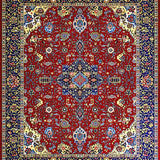 Ultra Soft Area Rug, Non Slip, Stain Resistant, Washable Area Rugs for Living Room, Bedroom, Vibrant Paisley Floral Motif(Red)