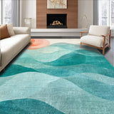 Ultra Soft Area Rug, Non Slip, Stain Resistant, Washable Area Rugs for Living Room, Bedroom, Boho Surf Scene Rug Coastal Decor Carpet(Orange)