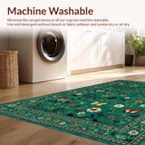 Ultra Soft Area Rug, Non Slip, Stain Resistant, Washable Area Rugs for Living Room, Bedroom, Elegant Distinctive Insect Pattern(Green)